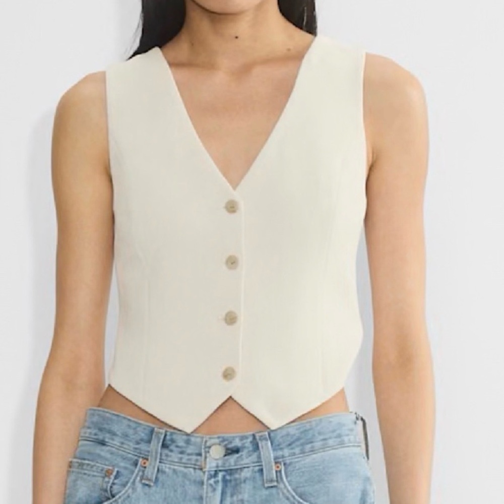 Wilfred Cream Sleeveless Button-Front Vest